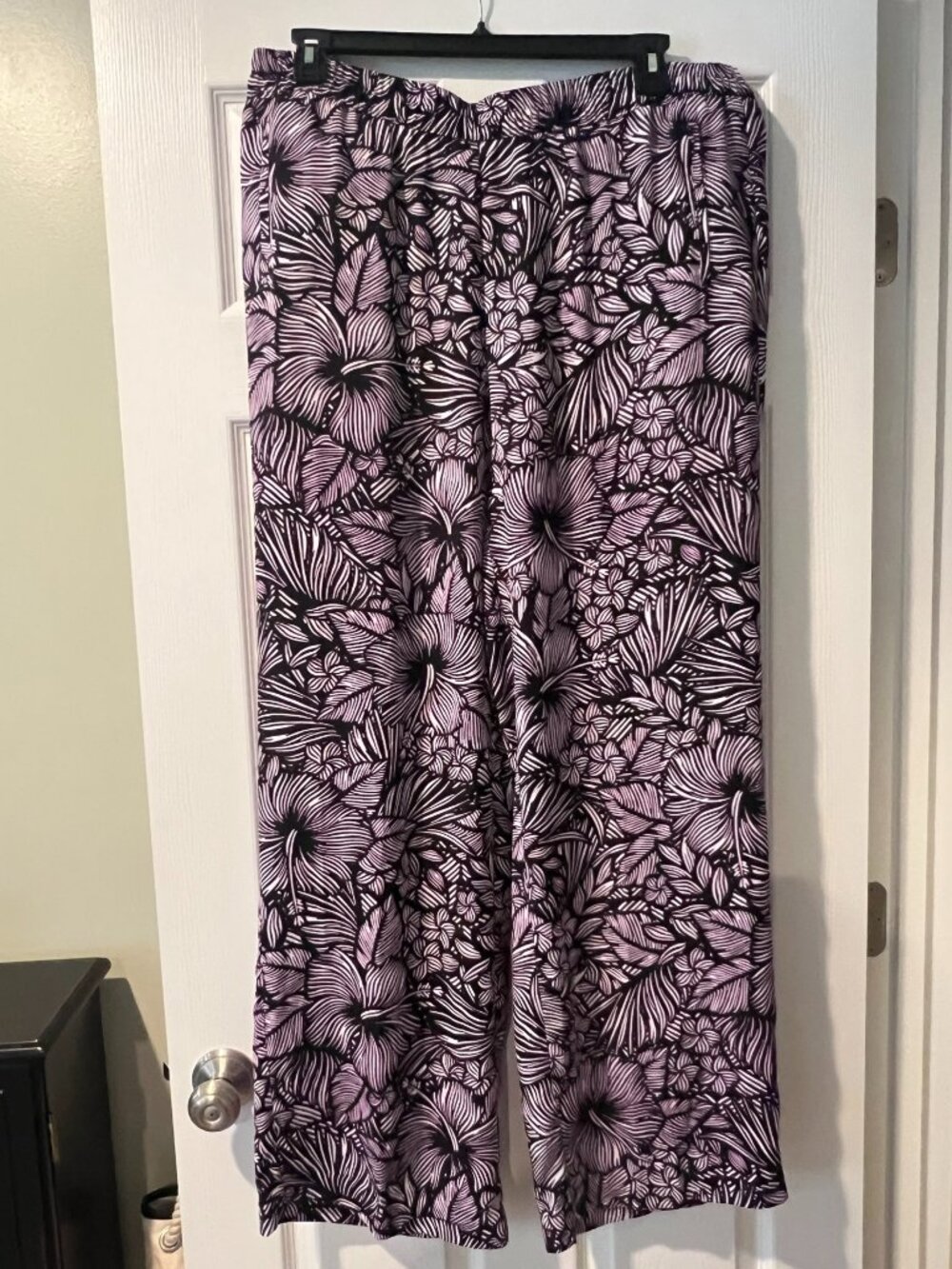 Worthington Flowy Tropical Palm Print Pants Size XL